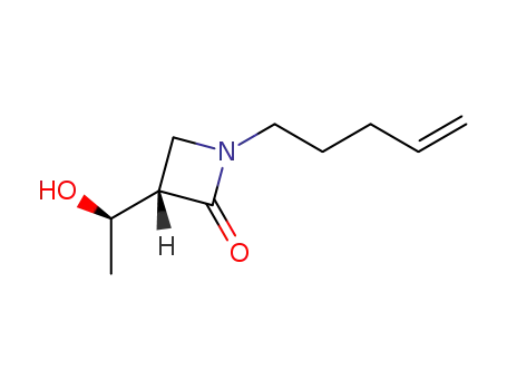 Molecular Structure of 1335557-88-4 ((3S)-1-(pent-4-enyl)-[(1R)-hydroxyethyl]azetidin-2-one)