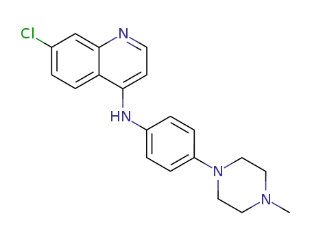 Molecular Structure of 10024-04-1 (4-Quinolinamine,7-chloro-N-[4-(4-methyl-1-piperazinyl)phenyl]-)