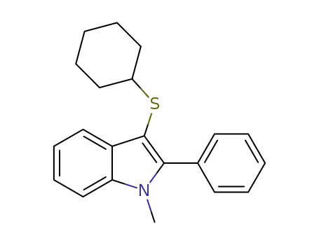 Molecular Structure of 1346164-94-0 (3-(cyclohexylthio)-1-methyl-2-phenyl-1H-indole)