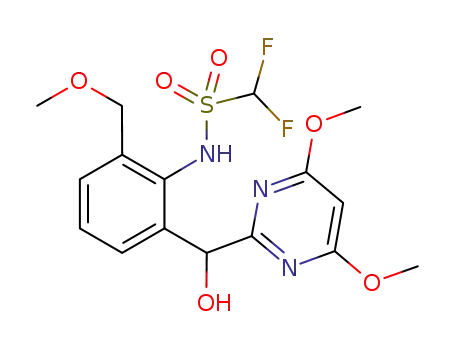 Molecular Structure of 221205-90-9 (N-{2-[(4,6-dimethoxypyrimidin-2-yl)(hydroxy)methyl]-6-(methoxymethyl)phenyl}-1,1-difluoromethanesulfonamide)