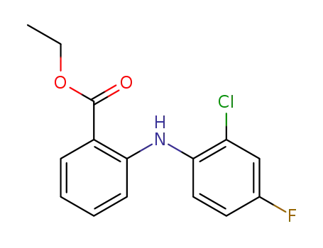Molecular Structure of 1331753-54-8 (ethyl 2-((2-chloro-4-fluorophenyl)amino)benzoate)