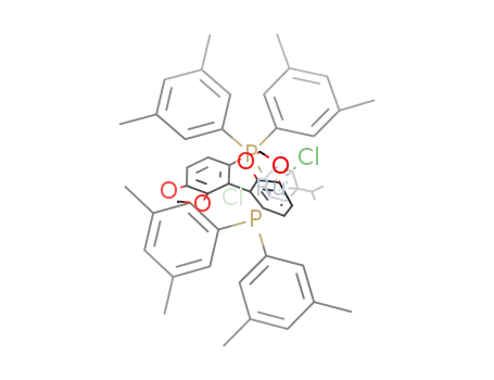 Molecular Structure of 944451-31-4 (Chloro{(S)-(-)-5,5'-bis[di(3,5-xylyl)phosphino]-4,4'-bi-1,3-benzodioxole} (p-cymene)ruthenium(II)chloride[RuCl(p-cymene)((S)-dm-segphos)]Cl)