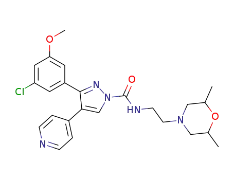 3-(3-chloro-5-methoxyphenyl)-N-(2-(2,6-dimethylmorpholino)ethyl)-4-(pyridin-4-yl)-1H-pyrazole-1-carboxamide