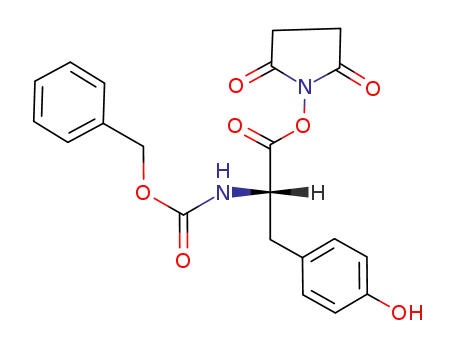 Molecular Structure of 80140-62-1 (Carbamic acid,
[2-[(2,5-dioxo-1-pyrrolidinyl)oxy]-1-[(4-hydroxyphenyl)methyl]-2-oxoethyl]
-, phenylmethyl ester, (S)-)