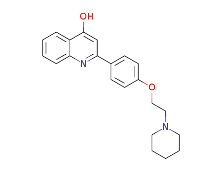 Molecular Structure of 1319210-09-7 (2-[4-(2-piperidin-1-ylethoxy)phenyl]quinolin-4-ol)
