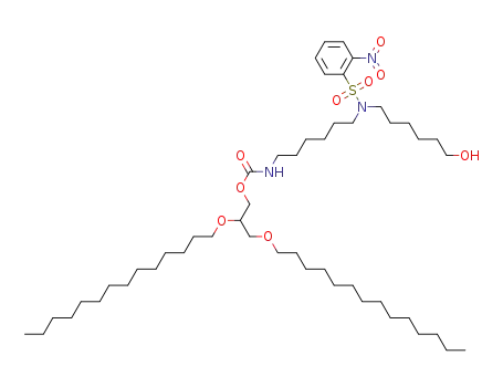 Molecular Structure of 1243558-19-1 ([rac-2,3-bis(tetradecyloxy)propyl]-N-[13-hydroxy-7-(2-nitrophenylsulfonyl)-7-azatridecyl]carbamate)