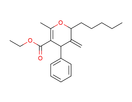 ethyl 6-methyl-3-methylene-2-pentyl-4-phenyl-3,4-dihydro-2H-pyran-5-carboxylate