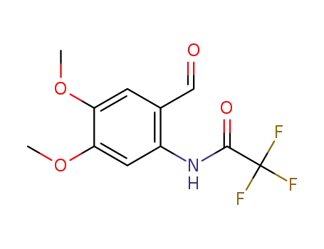 Molecular Structure of 1309581-09-6 (2,2,2-trifluoro-N-(2-formyl-4,5-dimethoxyphenyl)acetamide)