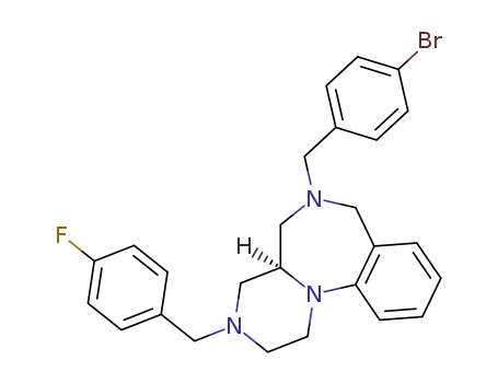 Molecular Structure of 1350457-65-6 ((-)-(4aR)-6-(4-bromobenzyl)-3-(4-fluorobenzyl)-1,2,3,4,4a,5,6,7-octahydropyrazino[1,2-a][1,4]benzodiazepine)