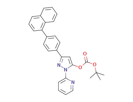 Molecular Structure of 1270084-09-7 (tert-butyl 1-(2-pyridinyl)-3-[4-(1-naphthyl)phenyl]-5-pyrazolyl carbonate)