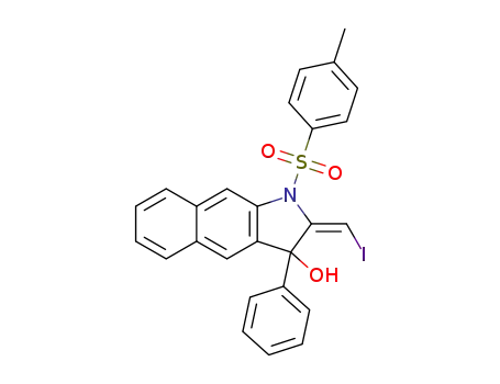 Molecular Structure of 1315477-86-1 ((E)-2-(iodomethylene)-3-phenyl-1-tosyl-2,3-dihydro-1H-benzo[f]indol-3-ol)