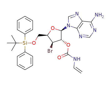 9-[3-bromo-5-O-tert-butyldiphenylsilyl-3-deoxy-2-O-(N-vinylcarbamoyl)-β-D-xylofuranosyl]adenine