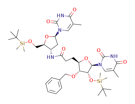 3'-O-benzyl-2'-O-tert-butyldimethylsilyl-5'-deoxy-5'-{[N-(5'-O-tert-butyldimethylsilyl-3'-deoxythymidine-3'-yl)carboxamido]methyl}ribosylthymine