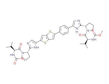 [(S)-1-((S)-2-{5-[4-(5-{2-[(S)-1-((S)-2-methoxycarbonylamino-3-methylbutyryl)pyrrolidin-2-yl]-3H-imidazol-4-yl}-thieno[3,2-b]thiophen-2-yl)phenyl]-1H-imidazol-2-yl}pyrrolidine-1-carbonyl)-2-methylpropyl]carbamic acid methyl ester