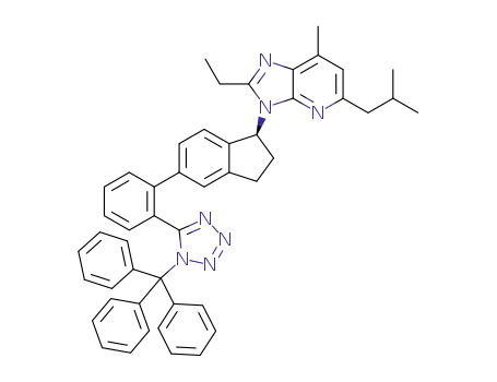 (S)-2-ethyl-5-isobutyl-7-methyl-3-(5-(2-(1-trityl-1H-tetrazol-5-yl)phenyl)-2,3-dihydro-1H-inden-1-yl)-3H-imidazo[4,5-b]pyridine