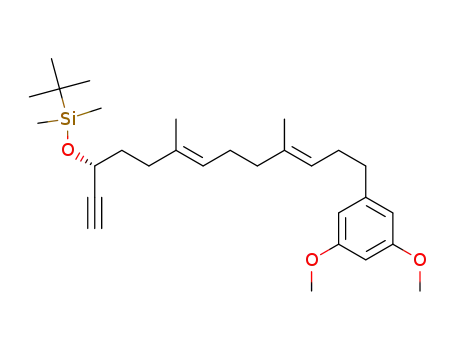 tert-butyl((R,6E,10E)-13-(3,5-dimethoxyphenyl)-6,10-dimethyltrideca-6,10-dien-1-yn-3-yloxy)dimethylsilane