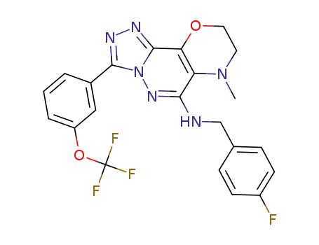 (4-fluoro-benzyl)-[6-methyl-3-(3-trifluoromethoxy-phenyl)-7,8-dihydro-6H-9-oxa-1,2,3a,4,6-pentaaza-cyclopenta[a]naphthalen-5-yl]-amine
