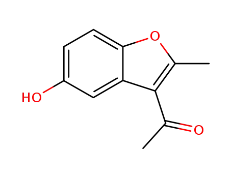 Molecular Structure of 28241-99-8 (1-(5-HYDROXY-2-METHYL-BENZOFURAN-3-YL)-ETHANONE)