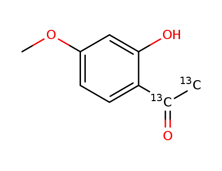 Molecular Structure of 1229516-26-0 (4-methoxy-2-hydroxy-[1',2'-<sup>(13)</sup>C]acetophenone)