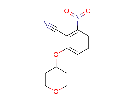 Molecular Structure of 1093204-86-4 (2-nitro-6-(tetrahydro-2H-pyran-4-yloxy)benzonitrile)