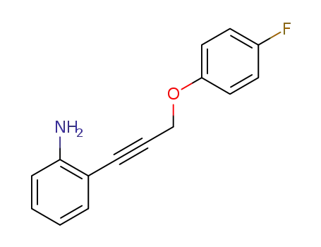 Molecular Structure of 1346019-24-6 (2-(3-(4-fluorophenoxy)prop-1-ynyl)aniline)