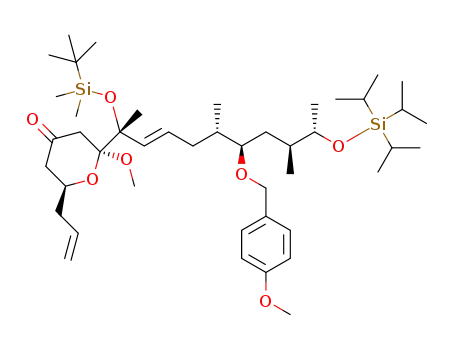 (2S,6S)-6-allyl-2-((5R,9S,10R,12S,13S,E)-15,15-diisopropyl-10-(4-methoxybenzyloxy)-2,2,3,3,5,9,12,13,16-nonamethyl-4,14-dioxa-3,15-disilaheptadec-6-en-5-yl)-2-methoxydihydro-2H-pyran-4(3H)-one
