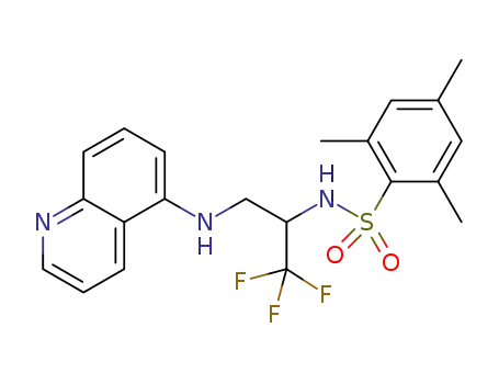 2,4,6-trimethyl-N-[2,2,2-trifluoro-1-(quinolin-5-ylaminomethyl)ethyl]benzenesulfonamide
