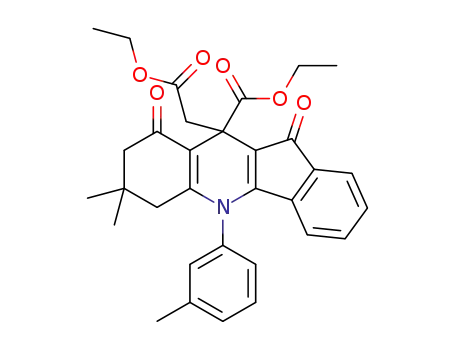ethyl 10-[(ethoxycarbonyl)methyl]-6,7,8,9,10,11-hexahydro-7,7-dimethyl-9,11-dioxo-5-m-tolyl-5H-indeno[1,2-b]quinoline-10-carboxylate