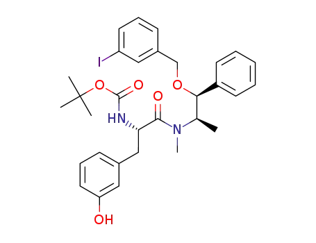 tert-butyl ((S)-3-(3-hydroxyphenyl)-1-(((1S,2R)-1-((3-iodobenzyl)-oxy)-1-phenylpropan-2-yl)(methyl)amino)-1-oxopropan-2-yl)-carbamate