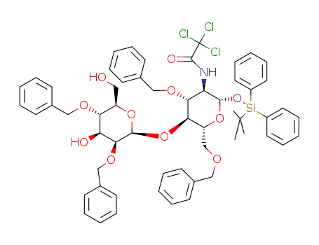 tert-butyldiphenylsilyl 2,4-di-O-benzyl-β-D-mannopyranosyl-(1→4)-3,6-di-O-benzyl-2-deoxy-2-trichloroacetamido-β-D-glucopyranoside