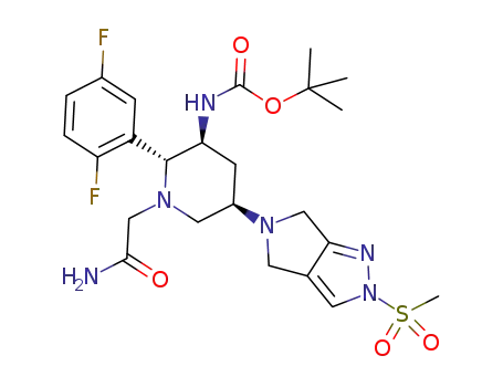 tert-butyl {(2R,3S,5R)-1-(2-amino-2-oxoethyl)-2-(2,5-difiuorophenyl)-5-[2-(methylsulfonyl)-2,6-dihydropyrrolo[3,4-c]pyrazol-5(4H)-yl]piperidin-3-yl}carbamate