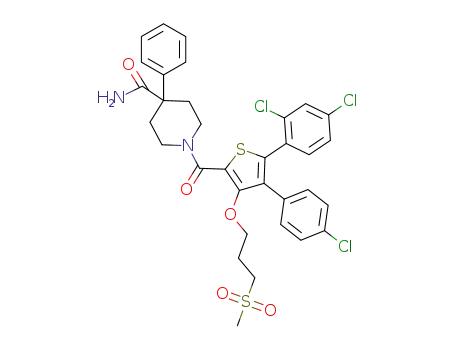 1-({4-(4-Chlorophenyl)-5-(2,4-dichlorophenyl)-3-[3-(methylsulfonyl)propoxy]thien-2-yl}carbonyl)-4-phenylpiperidine-4-carboxamide