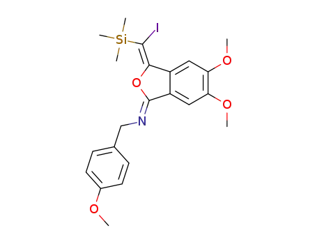 (Z)-N-((3E)-3-(iodo(trimethylsilyl)methylene)-5,6-dimethoxyisobenzofuran-1(3H)-ylidene)-1-(4-methoxyphenyl)methanamine