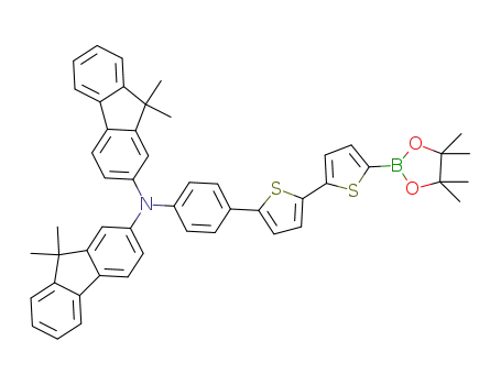 Molecular Structure of 1389321-71-4 (2-[N,N-bis-(9,9-dimethylfluoren-2-yl)aminophenyl]-5,5'-bithiophene-2' boronic acid pinacol ester)