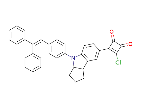 Molecular Structure of 1360085-06-8 (3-chloro-4-(4-(4-(2,2-diphenylvinyl)phenyl)-1,2,3,3a,4,8b-hexahydrocyclopenta[b]indol-7-yl)cyclobut-3-ene-1,2-dione)