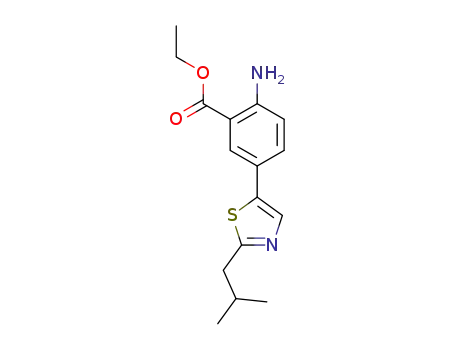 Molecular Structure of 1397709-71-5 (ethyl 2-amino-5-(2-isobutylthiazol-5-yl)-benzoate)