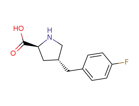 Molecular Structure of 1049977-93-6 ((2S,4R)-4-(4-Fluorobenzyl)pyrrolidine-2-carboxylic acid)
