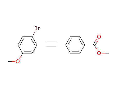 Molecular Structure of 1378284-25-3 (methyl 4-[(2-bromo-5-methoxyphenyl)ethynyl]benzoate)