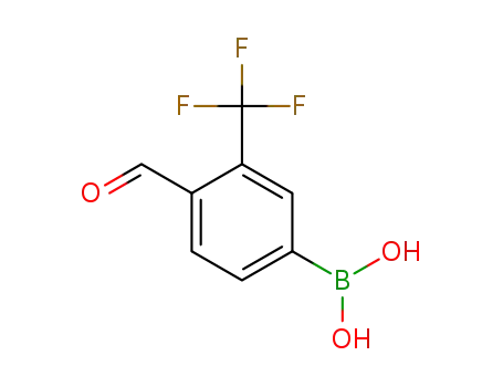 Molecular Structure of 1072944-24-1 (4-Formyl-3-(trifluoromethyl)benzeneboronic acid)