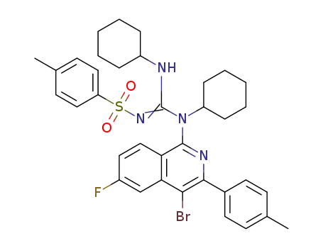 N-(((4-bromo-6-fluoro-3-p-tolylisoquinolin-1-yl)(cyclohexyl)amino)(cyclohexylamino)methylene)-4-methylbenzenesulfonamide