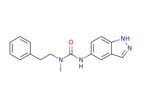 Molecular Structure of 1357473-65-4 (3-(1H-indazol-5-yl)-1-methyl-1-phenethylurea)