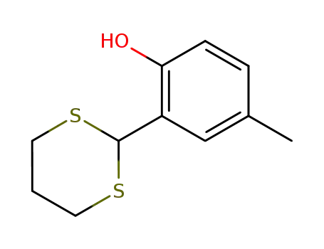 Molecular Structure of 54810-44-5 (2-(1,3-dithian-2-yl)-4-methylphenol)