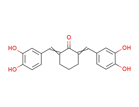 Molecular Structure of 142381-66-6 (2,6-bis((3,4-dihydroxyphenyl)methylene)cyclohexanone)