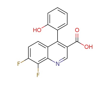 Molecular Structure of 1394232-19-9 (7,8-difluoro-4-(2-hydroxyphenyl)quinoline-3-carboxylic acid)