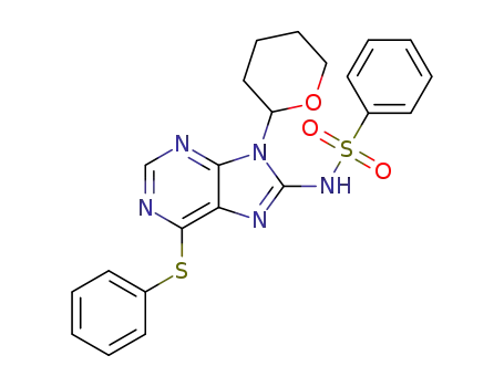 N-(6-(phenylthio)-9-(tetrahydro-2H-pyran-2-yl)-9H-purin-8-yl)benzenesulfonamide