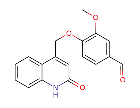 Molecular Structure of 1384968-50-6 (4-[(1,2-dihydro-2-oxoquinolin-4-yl)methoxy]-3-methoxybenzaldehyde)