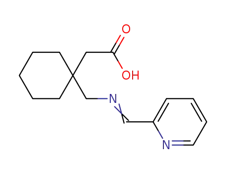 Molecular Structure of 1262837-12-6 (2-(1-(((pyridin-2-yl)methyleneamino)methyl)cyclohexyl)acetic acid)