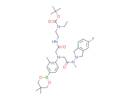 N<sub>2</sub>-[4-(5,5-dimethyl-1,3,2-dioxaborinan-2-yl)-2-methylphenyl]-N<sub>2</sub>-{2-[(5-fluoro-1,3-dihydro-2H-isoindol-2-yl)(methyl)amino]-2-oxoethyl}-N<sub>1</sub>-{2-[(tert-butoxycarbonyl)(ethyl)amino]ethyl}glycinamide