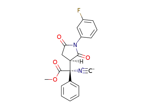 Molecular Structure of 1364041-33-7 ((R)-methyl 2-((R)-1-(3-fluorophenyl)-2,5-dioxopyrrolidin-3-yl)-2-isocyano-2-phenylacetate)