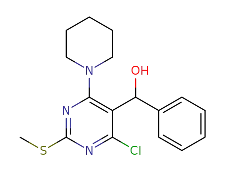 (4-Chloro-2-(methylthio)-6-(piperidin-1-yl)pyrimidin-5-yl)(phenyl)methanol